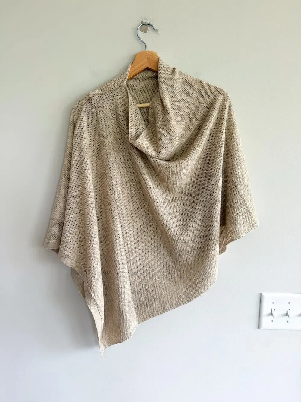 We Are Amma Natural Cocoon Multi Use Knit Poncho Nursing Cover Cream OS